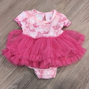 Barbie Pink Tulle Dress Onesie Size 3-6m